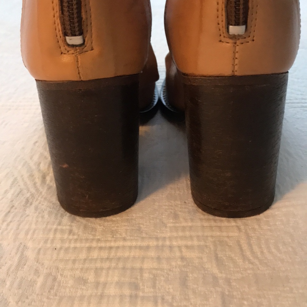 Free People Elle Camel Tan Buttery Leather Boots Bootie Block Heel 8 - Picture 9 of 17